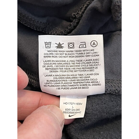 Nike Mens Fleece Sweatpants Nike Embroidered Swoosh Gray Drawstring Size Large - Picture 8 of 12